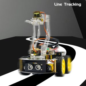 Keyestudio 4WD Mekanik Kol Robot Akıllı Araba / Android ve IOS