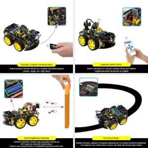 Keyestudio 4WD Bluetooth Çok Fonksiyonlu Araba Kiti