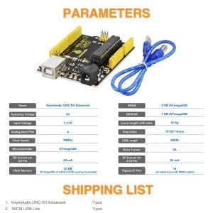 Keyestudio Süper R3 ATmega 328 Kurulu Gelişmiş MP2307DNSOP-8 + USB Kablosu / Arduino DIY Projesi İçin