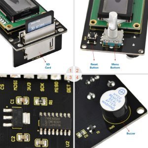 Keyestudio LCD1602 Ekran 3D Modülü, SD Kart Yuvası + Arduino / 3D Yazıcı için 30cm Kablo