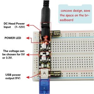 Keyestudio Breadboard Güç Kaynağı Modülü