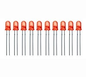 5mm Kırmızı Led Paketi - 10 Adet